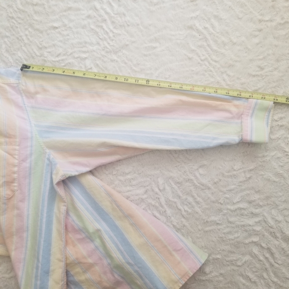 L.L. Bean Plus Size Pastel Stripe Oxford Buttondown Shirt 2X - Picture 13 of 16